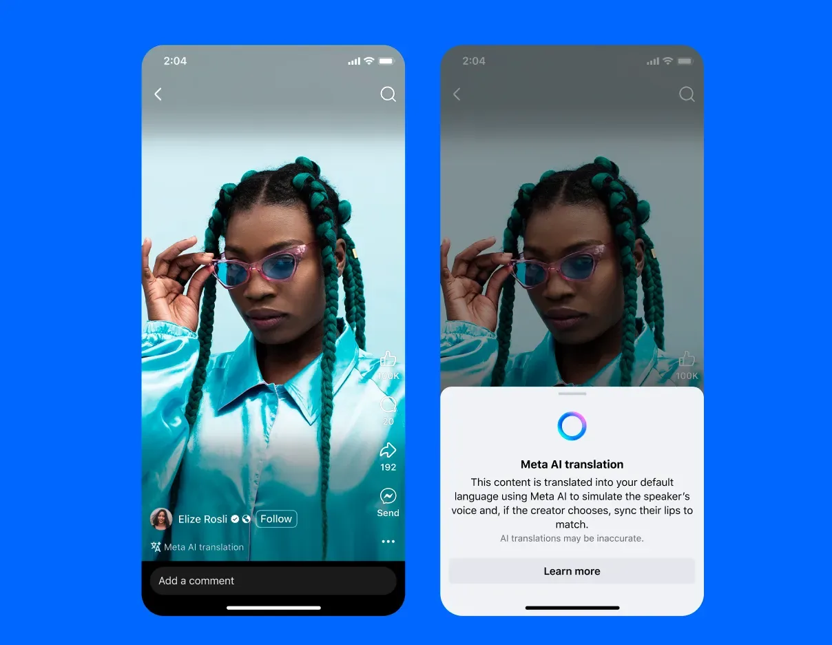 Now Meta AI automatically translates and duplicates videos