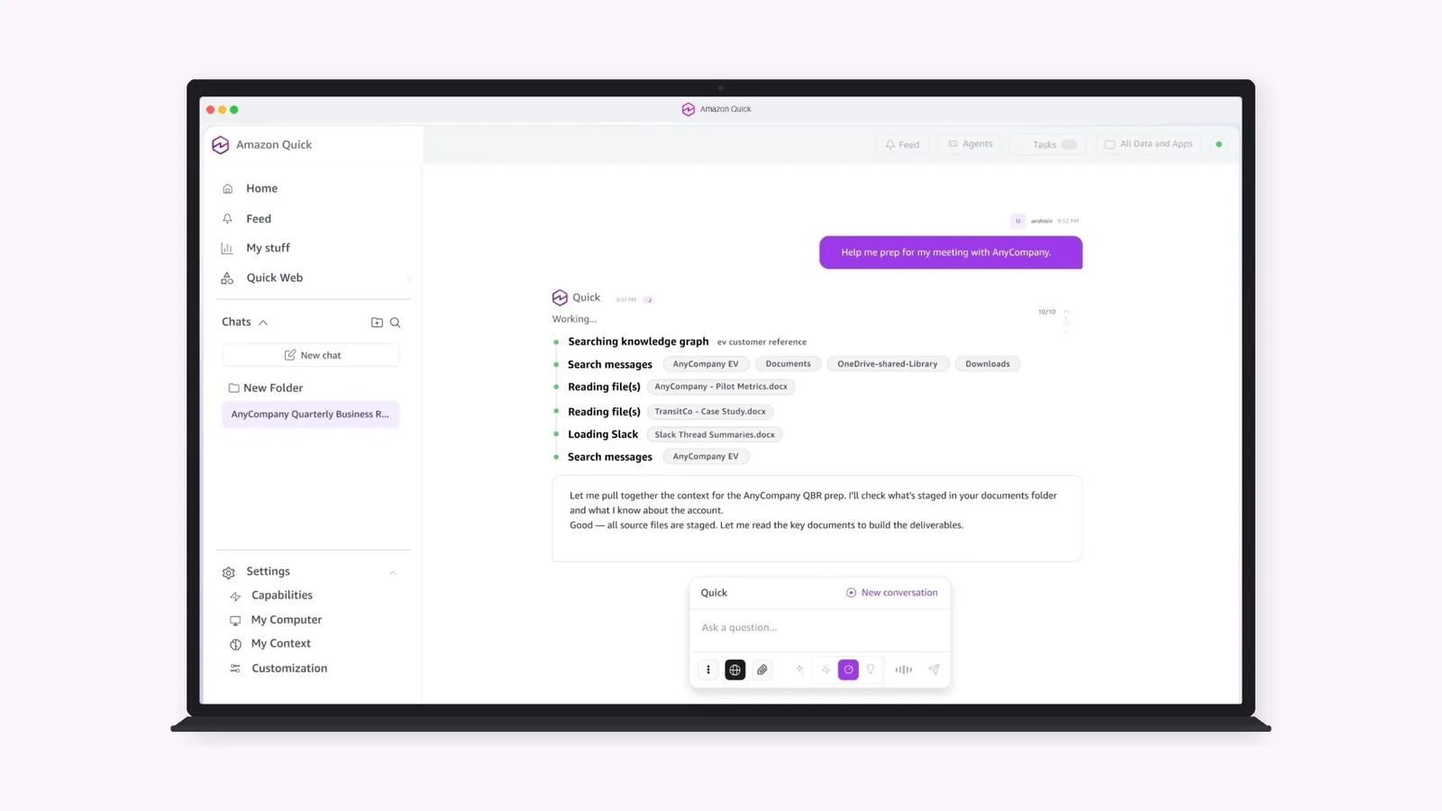 AWS introduced a universal AI assistant called Quick for the desktop