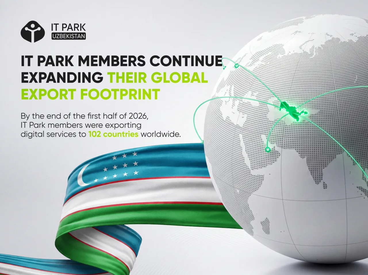 География экспорта резидентов IT Park Uzbekistan расширилась до 102 стран
