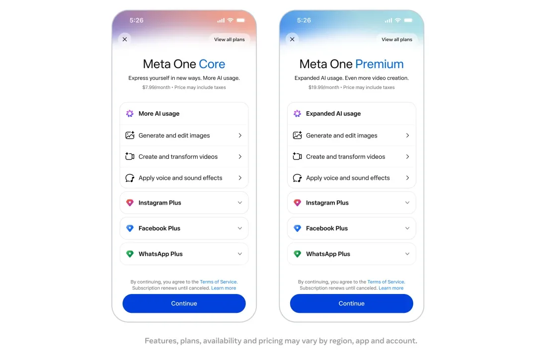 Meta запустила подписки One для социальных сетей и ИИ